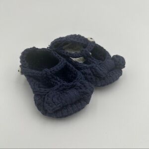 Navy Blue Knit Baby Shoes
